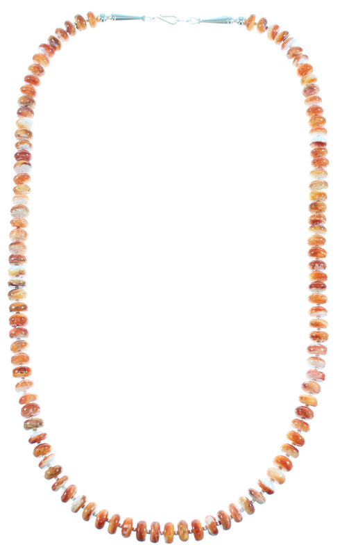 Sterling Silver Oyster Shell Navajo Indian Bead Necklace RX103151